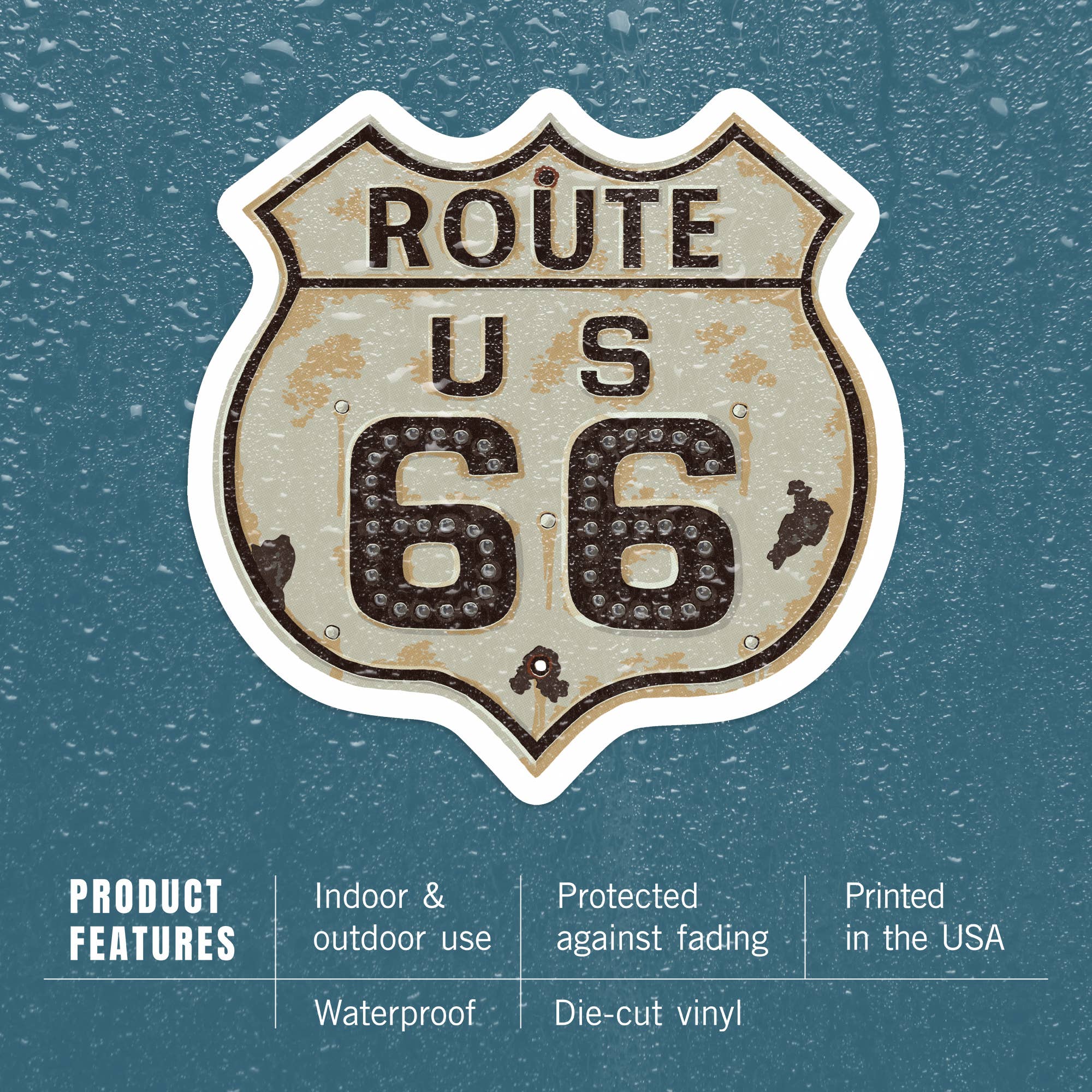 Route 66 Road Sign Sticker