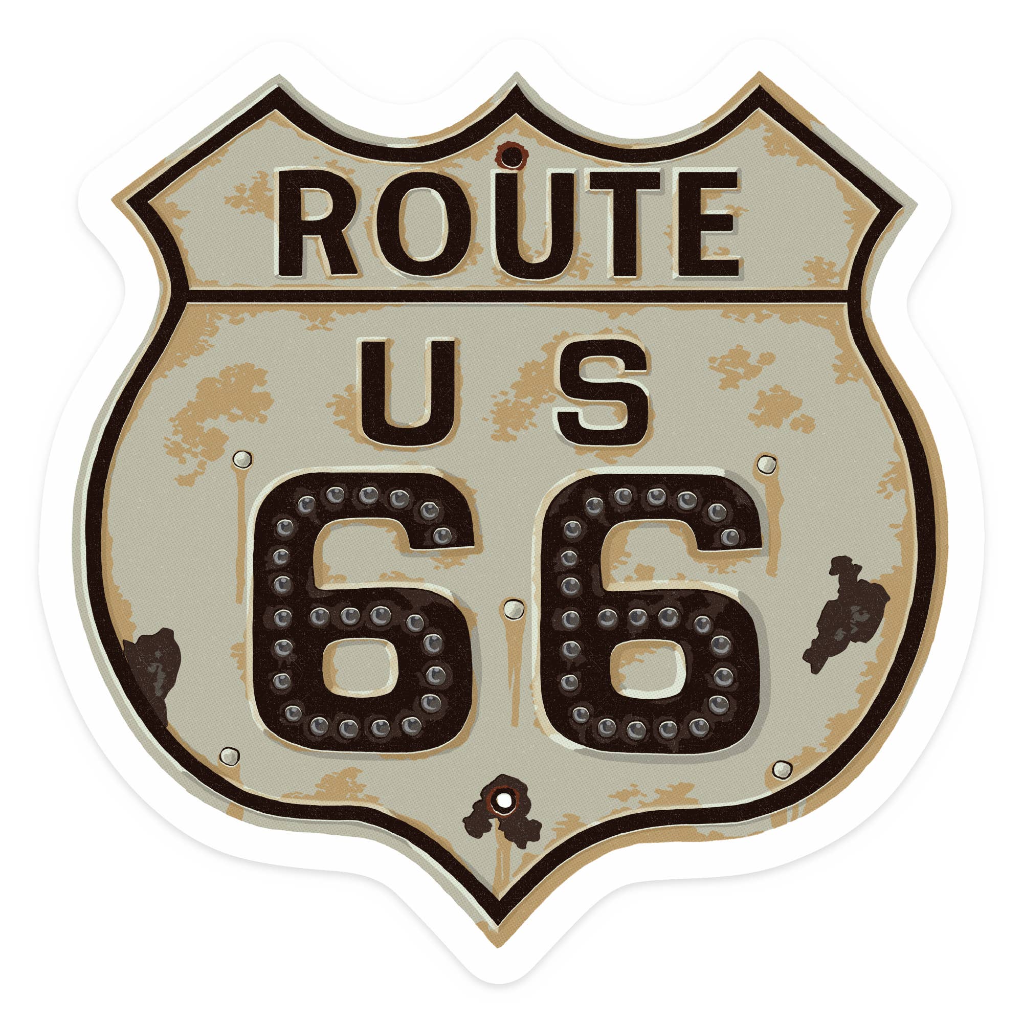 Route 66 Road Sign Sticker