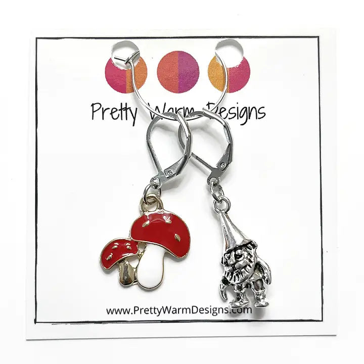 Gnome + Toadstool Locking Stitch Markers