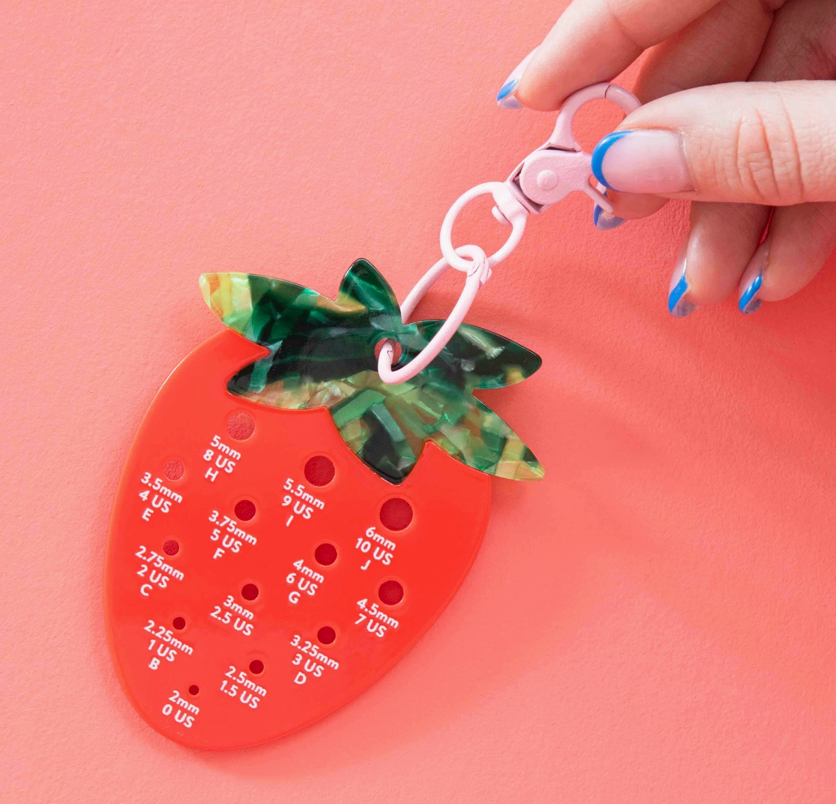 Strawberry Needle Gauge Bag Charm