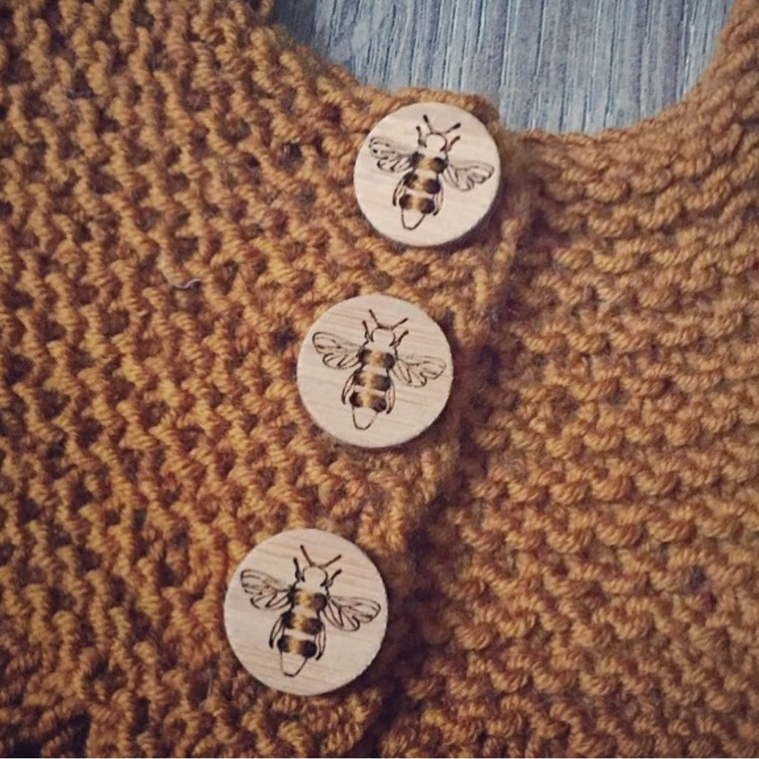 Honeybee 3/4" Buttons (set of 6)