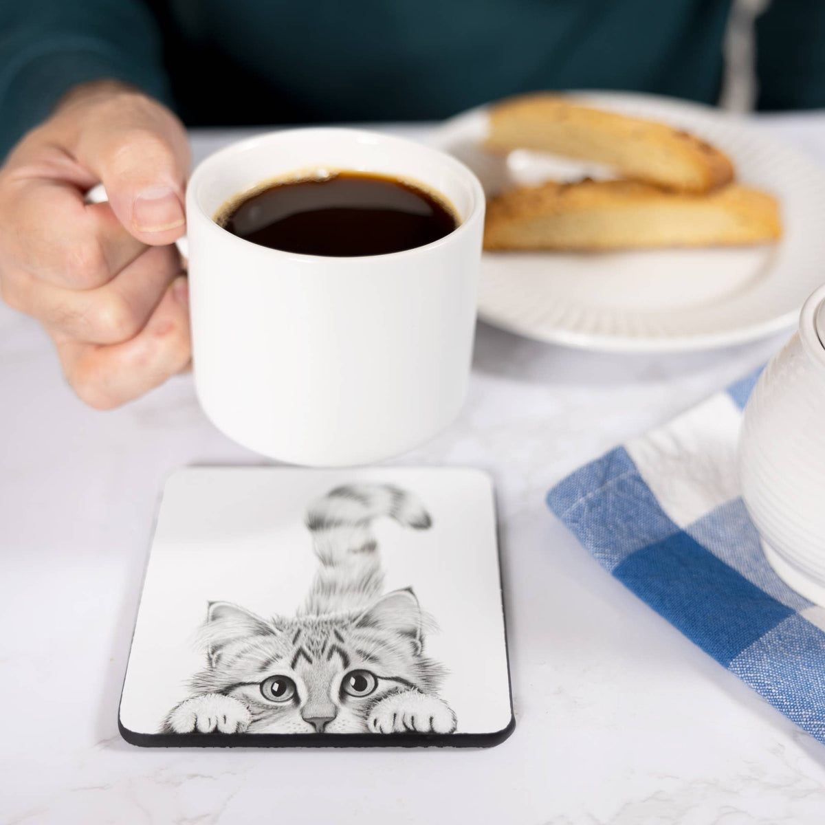 Peeking Cat Coaster
