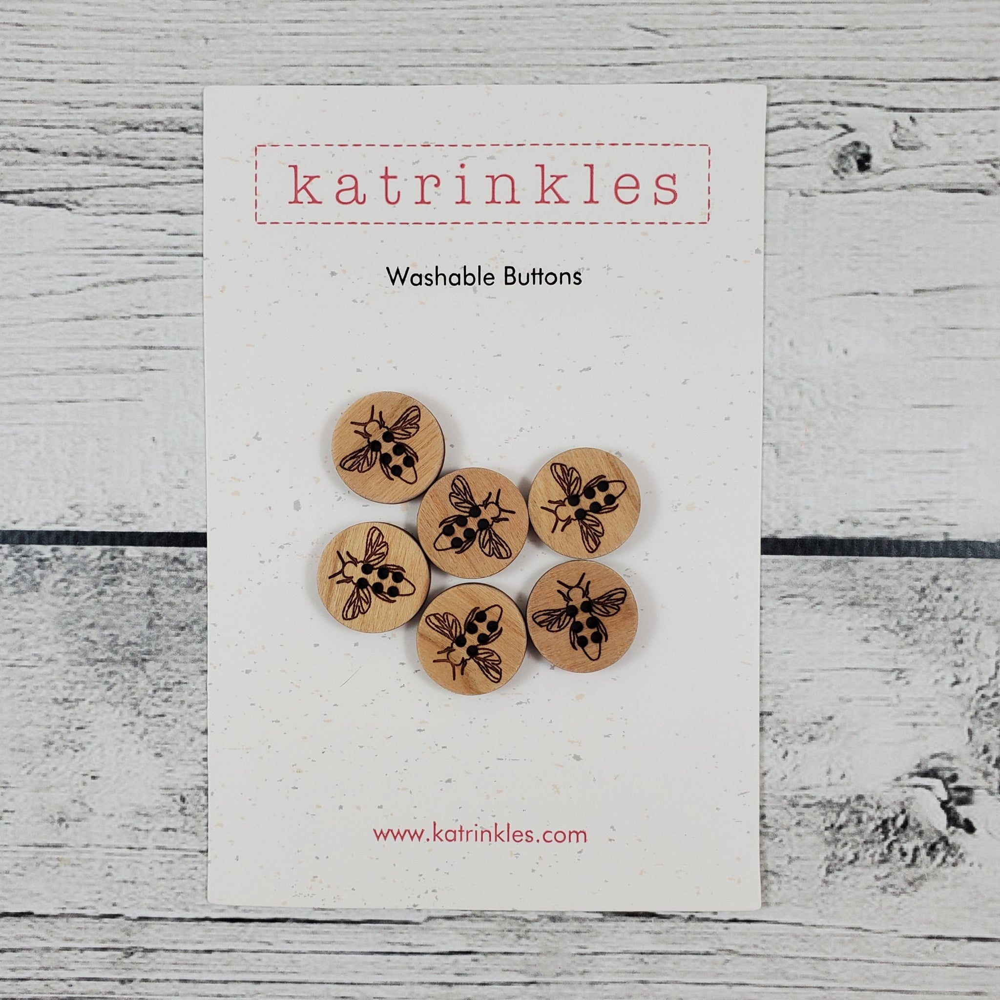 Honeybee 3/4" Buttons (set of 6)