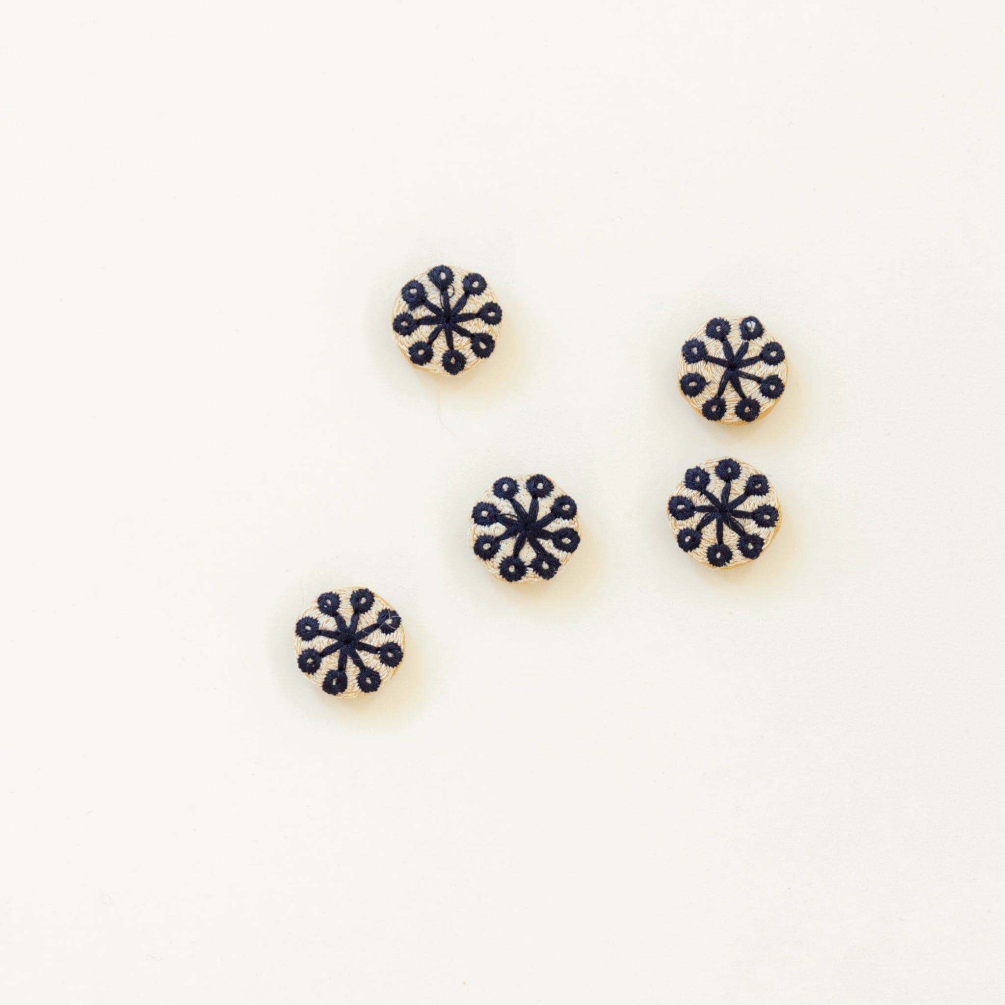 Embroidered Buttons (set of 5) in Tools - notions | String Theory Yarn Co