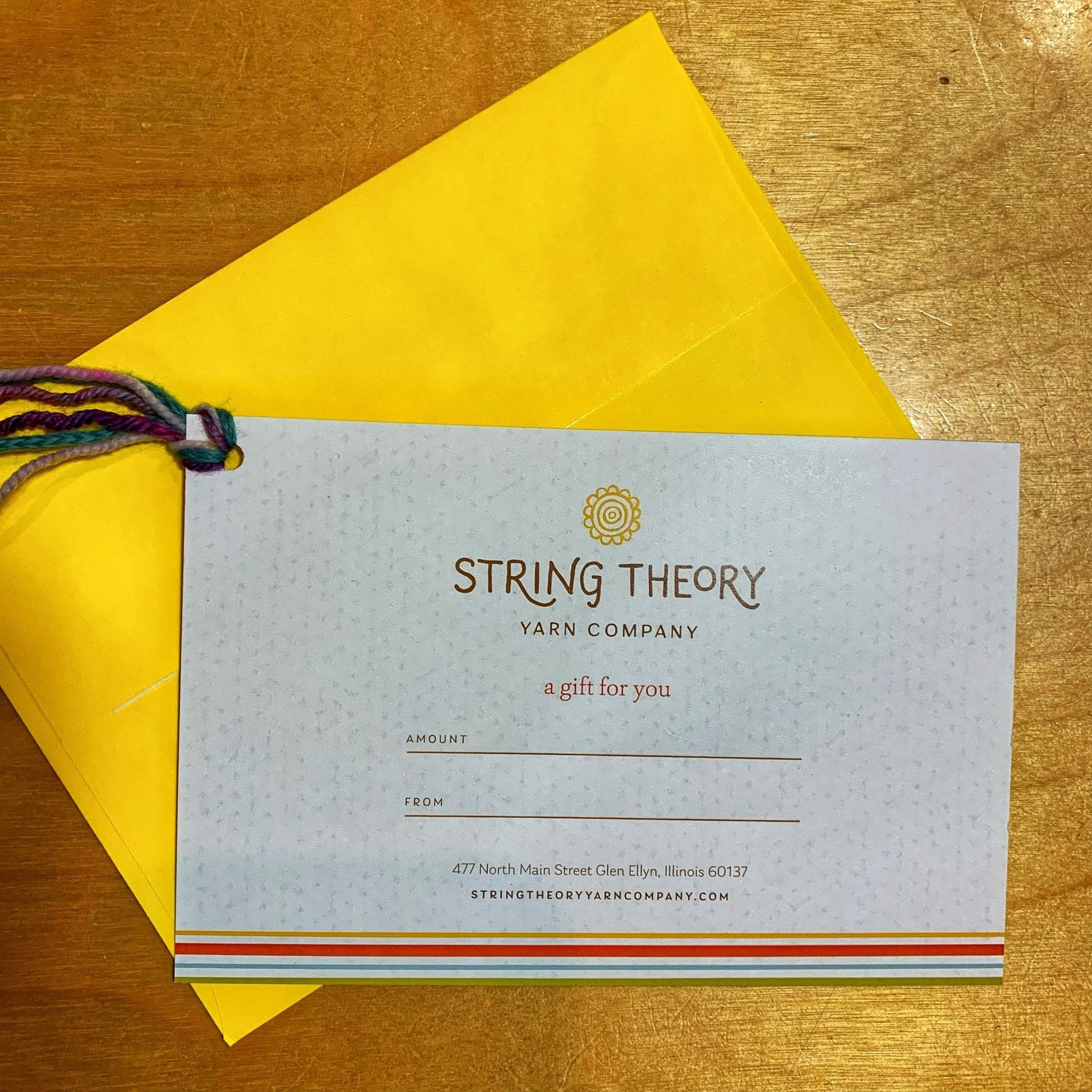 IN-STORE Gift Card — String Theory Yarn Co
